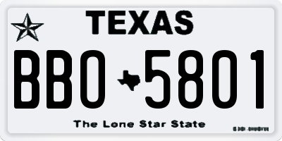 TX license plate BBO5801