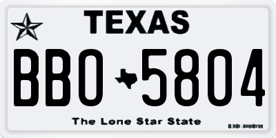 TX license plate BBO5804