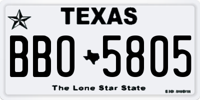 TX license plate BBO5805