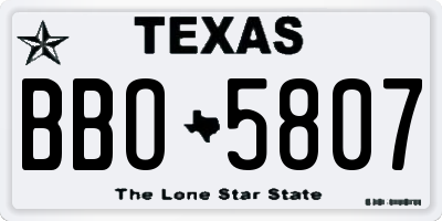 TX license plate BBO5807