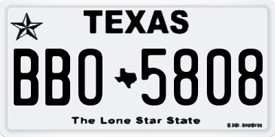 TX license plate BBO5808
