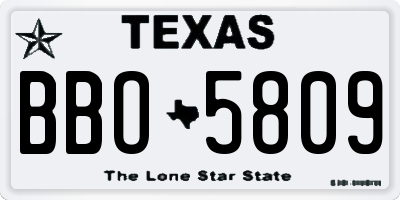 TX license plate BBO5809