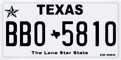 TX license plate BBO5810