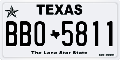 TX license plate BBO5811