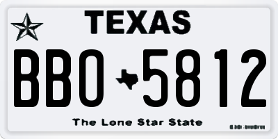 TX license plate BBO5812