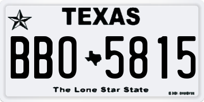 TX license plate BBO5815