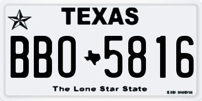 TX license plate BBO5816