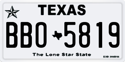TX license plate BBO5819
