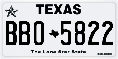 TX license plate BBO5822