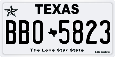 TX license plate BBO5823