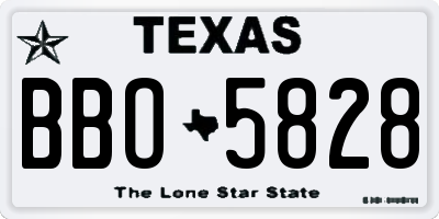 TX license plate BBO5828