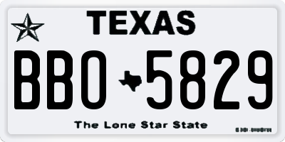 TX license plate BBO5829