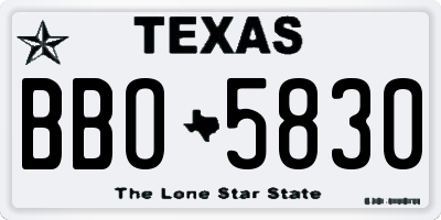 TX license plate BBO5830