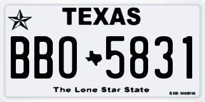 TX license plate BBO5831
