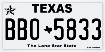 TX license plate BBO5833