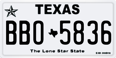 TX license plate BBO5836