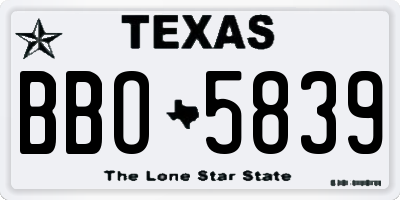 TX license plate BBO5839