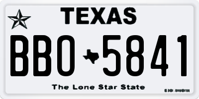TX license plate BBO5841