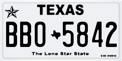 TX license plate BBO5842