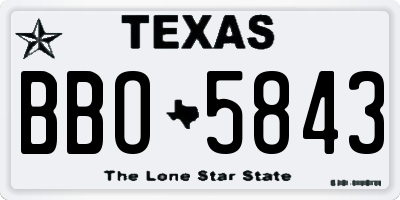 TX license plate BBO5843