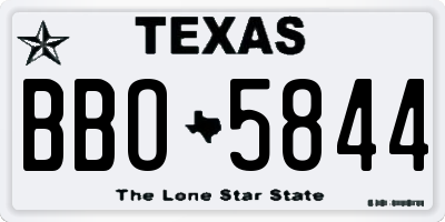 TX license plate BBO5844