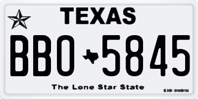 TX license plate BBO5845