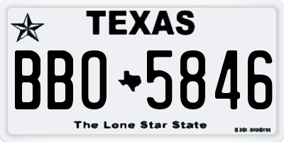 TX license plate BBO5846