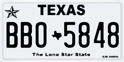 TX license plate BBO5848