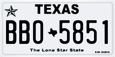 TX license plate BBO5851