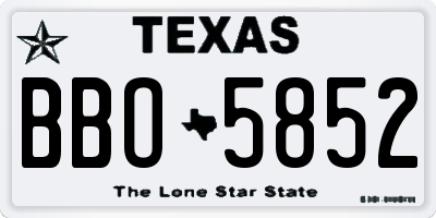 TX license plate BBO5852