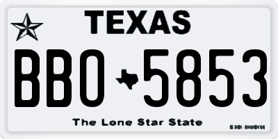 TX license plate BBO5853