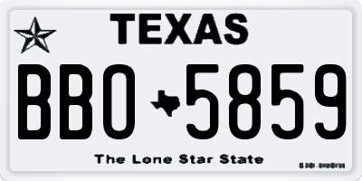 TX license plate BBO5859