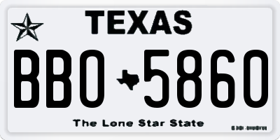 TX license plate BBO5860