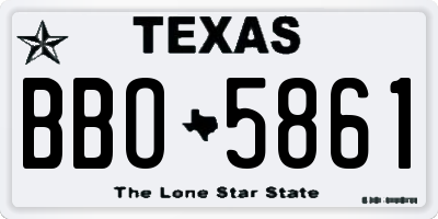 TX license plate BBO5861