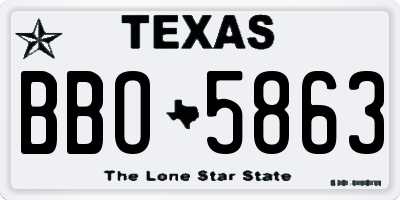 TX license plate BBO5863