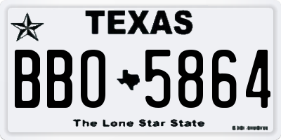 TX license plate BBO5864