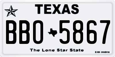 TX license plate BBO5867