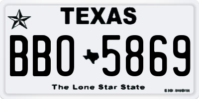 TX license plate BBO5869