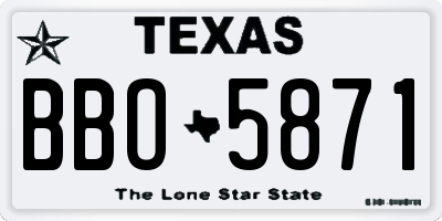 TX license plate BBO5871