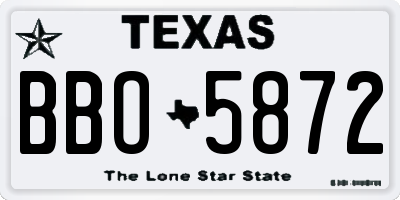 TX license plate BBO5872