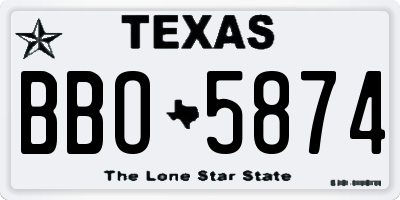 TX license plate BBO5874