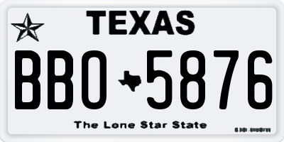 TX license plate BBO5876