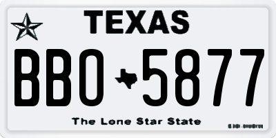 TX license plate BBO5877