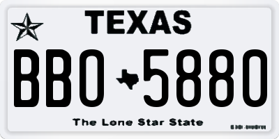 TX license plate BBO5880