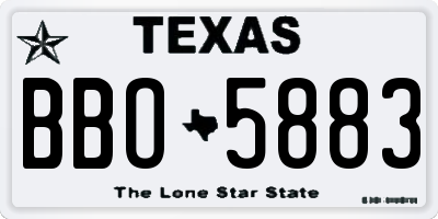 TX license plate BBO5883