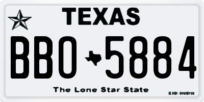 TX license plate BBO5884