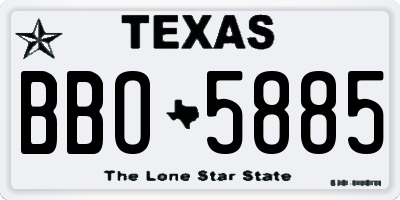 TX license plate BBO5885