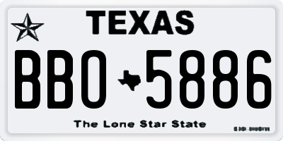 TX license plate BBO5886