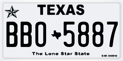 TX license plate BBO5887
