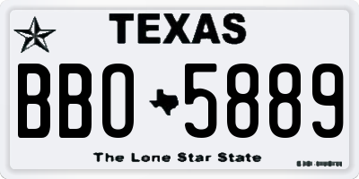 TX license plate BBO5889